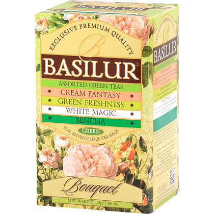 Чай Basilur "Букет", 25 пакетиков x 1.5 гр, зеленый, ассорти