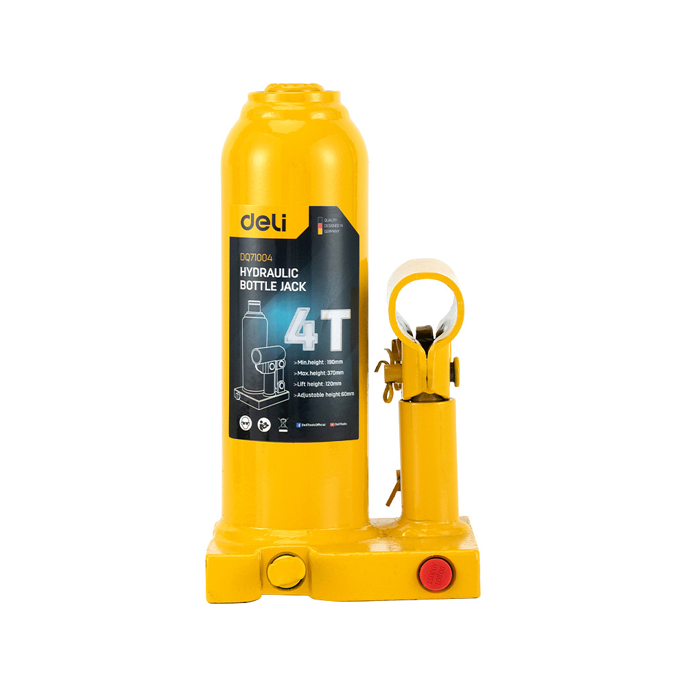 Домкрат гидравлический "Deli" 4000 кг, 190-370 мм, желтый