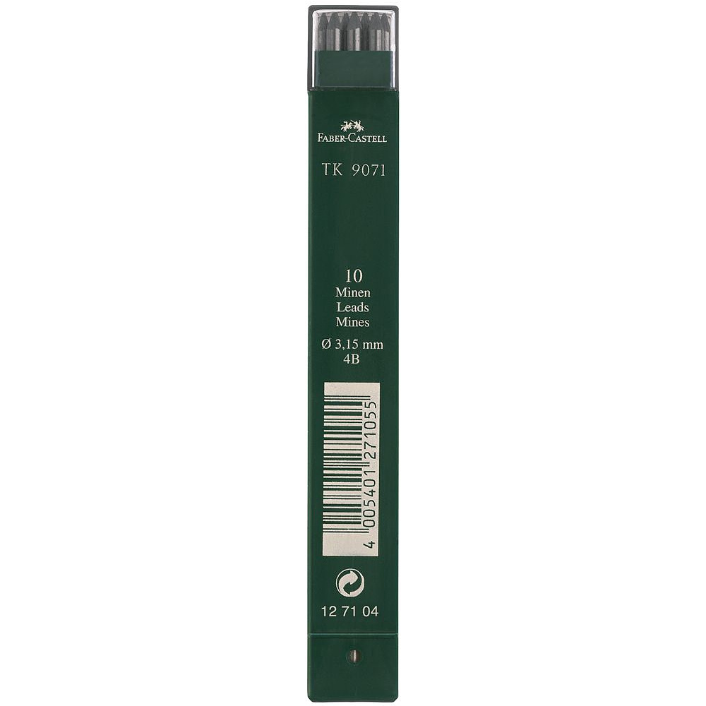 Грифель для цангового карандаша "TK 9071", 3.15, 4В, 10 шт 