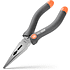 Длинногубцы Deli HS HT2106C, 160 мм, Soft Touch, оранжевый