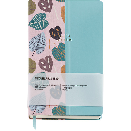 Блокнот Miquelrius "Autumn Leaves Pink-Blue", А5, 96 листов, в точку, розовый, голубой