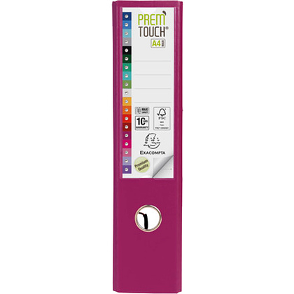 Папка-регистратор "Exacompta", A4, 80 мм, ПВХ, фуксия - 4