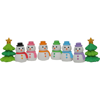 Ластик "IWAKO Snowman & Tree", 1 шт