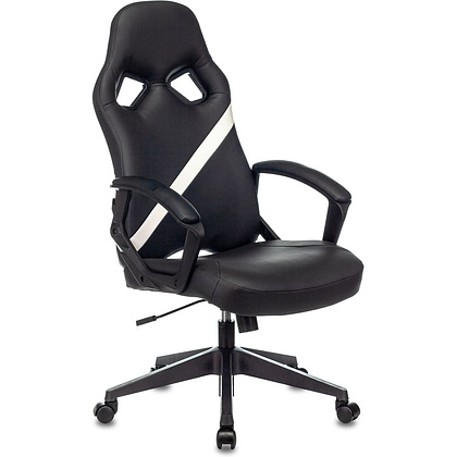 Кресло игровое "Zombie DRIVER", экокожа, пластик, черный, белый - 10