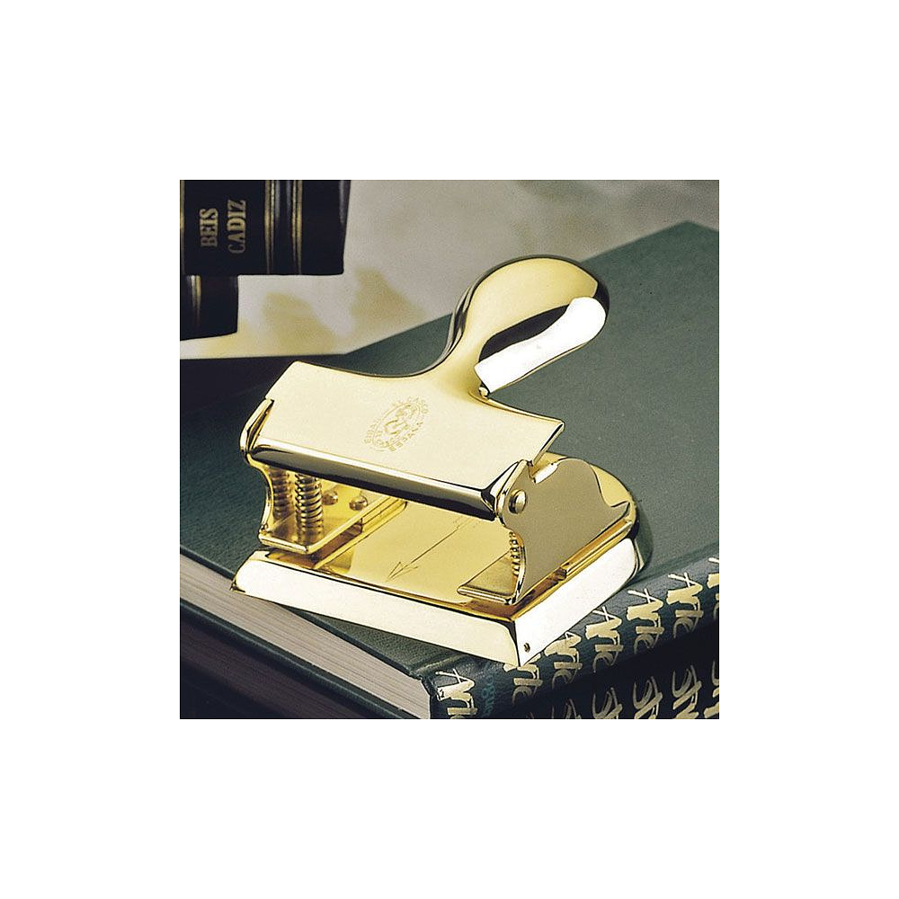 Дырокол классический El Casco "M-200L", золотистый - 2