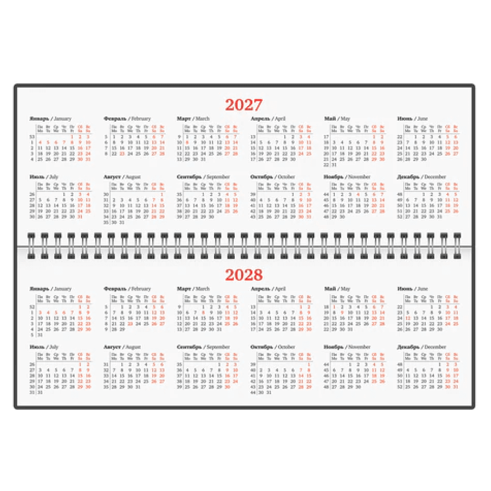 Планинг датированный "Select" на 2027 год, 305х140 мм, 120 страниц, линейка, черный - 3