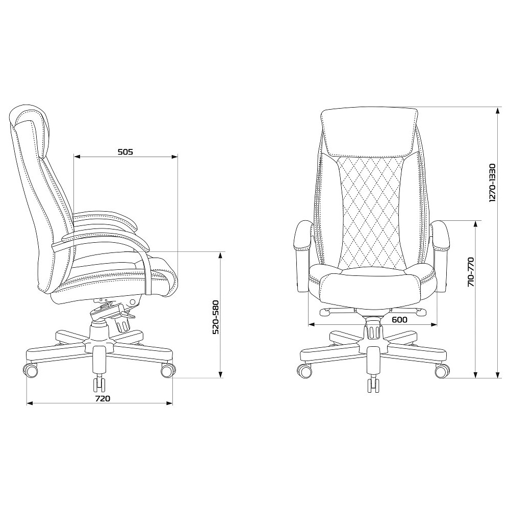 Кресло руководителя Бюрократ "T-9924WALNUT", кожа, металл, дерево, черный - 7