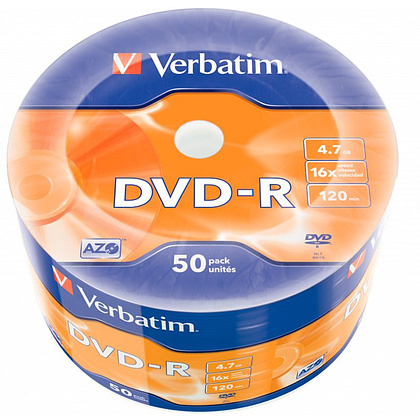 Диск Verbatim, DVD-R, 4.7 гб, пэт-упаковка, 50 шт - 2
