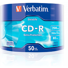 Диск Verbatim "Extra Protection", CD-R, 0.7 гб, пэт-упаковка, 50 шт