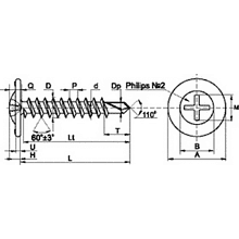 Саморез 4.2х13 мм с прессшайбой, сверло, 1000 шт.