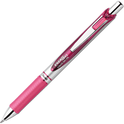 Ручка-роллер "Energel BL77", 0.7 мм, серебристый, розовый, стерж. розовый