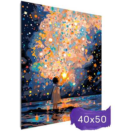 Картина по номерам "Девочка со звёздами" - 2