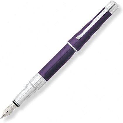 Ручка перьевая "Cross Beverly", M, пурпурный, серебристый, патрон черный