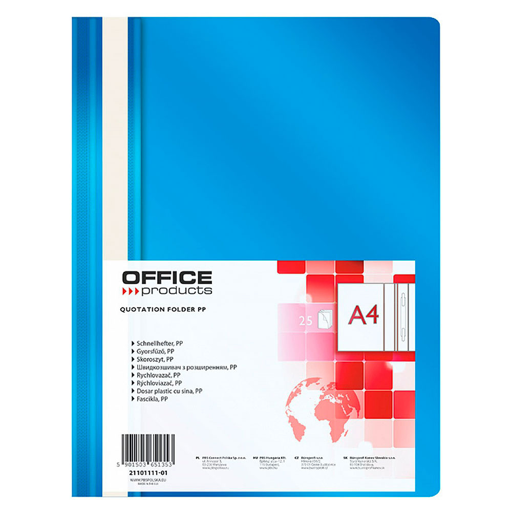 Папка скоросшиватель "Office Products", А4, синий