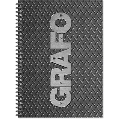 Тетрадь "Grafo", А4, 48 листов, клетка, серый
