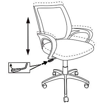 Кресло для персонала Бюрократ "CH-695NLT", ткань, пластик, красный, черный - 6