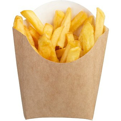 Контейнер бумажный для картофеля фри, 84х54х120 мм, 400шт/упак, крафт - 5