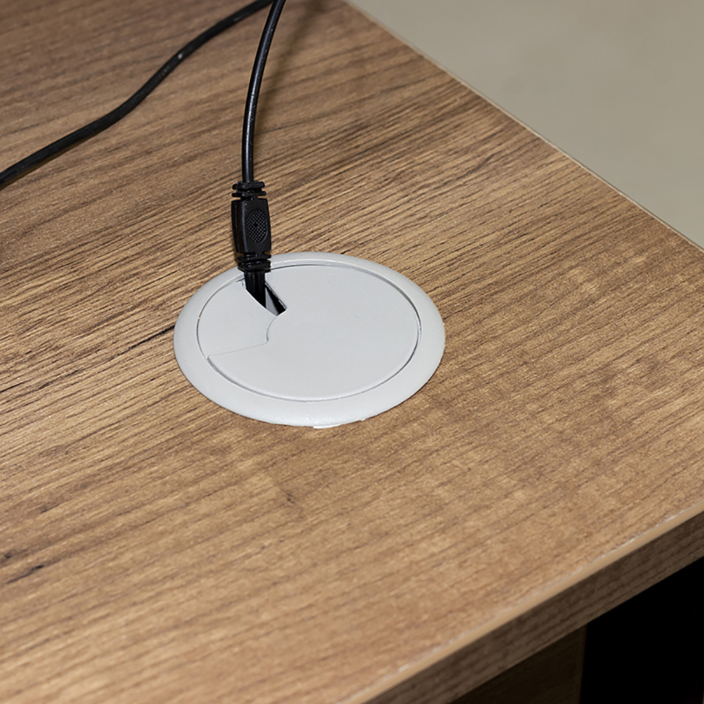 Стол геймерский компьютерный "Лофт Гонконг", черный, табачный крафт - 14