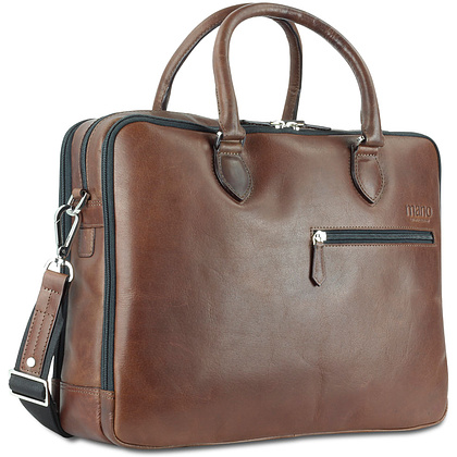 Портфель для документов "Don Valentino", кожа, коричневый - 2