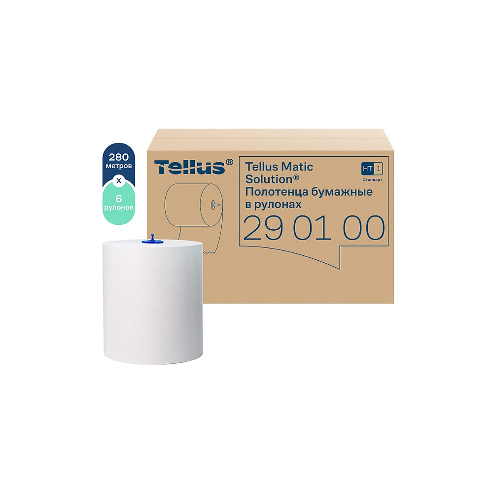 Полотенца бумажные Tellus Matic Стандарт, в рулонах, 1 слой, НT1, 280 м - 3