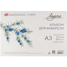 Альбом для рисования акварелью "Ладога", A3, 12 листов, склейка