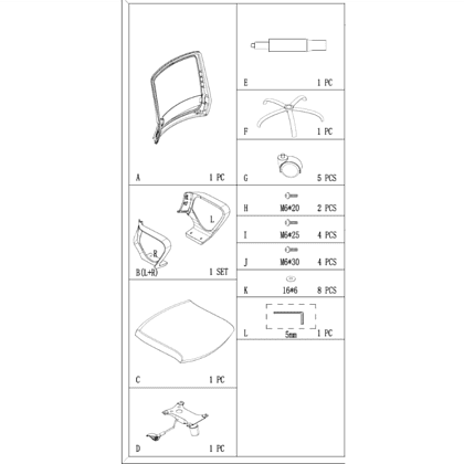 Кресло для персонала SitZone "U-0385 PL", ткань, пластик, черный - 6