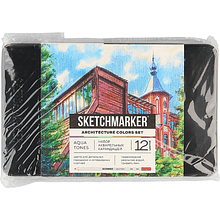 Цветные карандаши акварельные "Sketchmarker Архитектура", набор 12 цветов, жестяной пенал