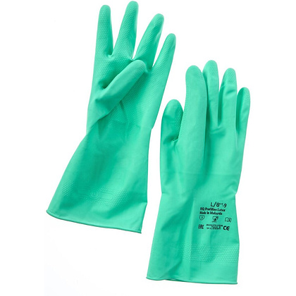 Перчатки латексные с х/б покрытием HQ Profiline р-р M зеленый - 8