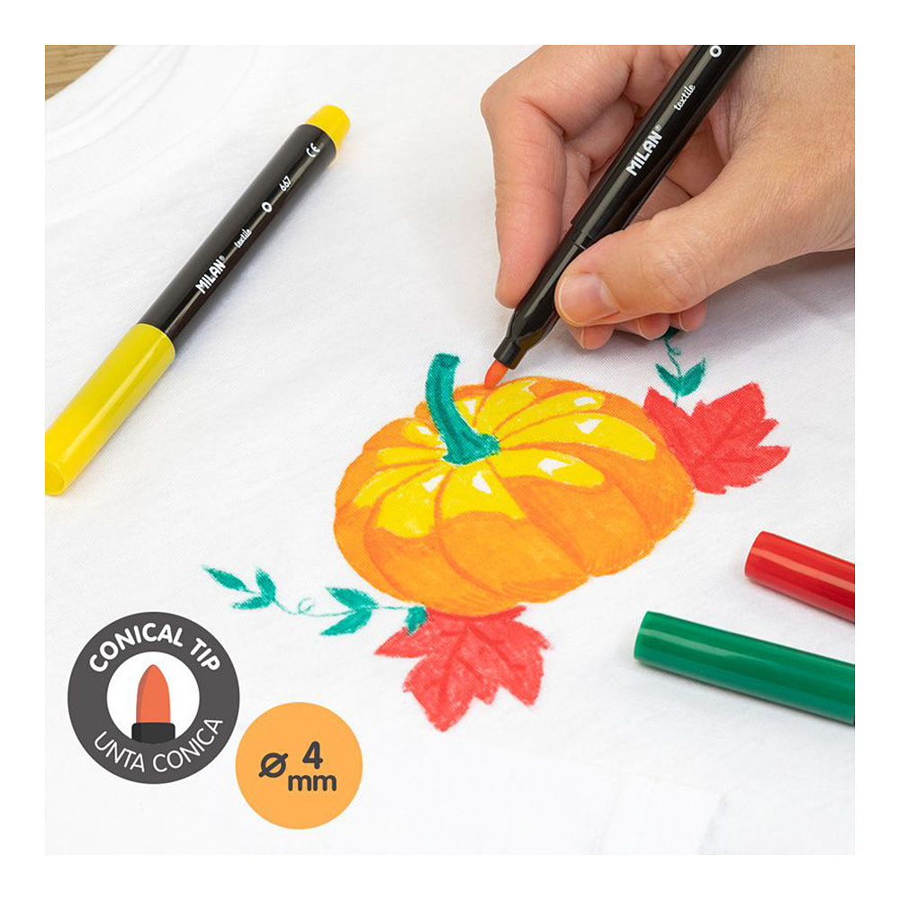 Фломастеры Milan для росписи на ткани, 6 цветов - 3