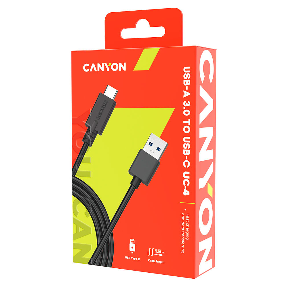 Кабель Canyon "CNE-USBC4B" (Type C Cable To USB 3.0), 1.5 м, черный - 2
