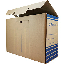 Коробка архивная "Koroboff", 327x200x240 мм, бурый, синий