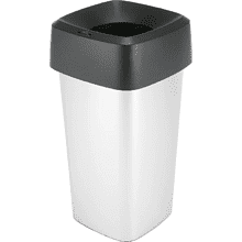 Контейнер пластиковый для мусора VILEDA "Ирис", 60л, металлический, черный, -50%