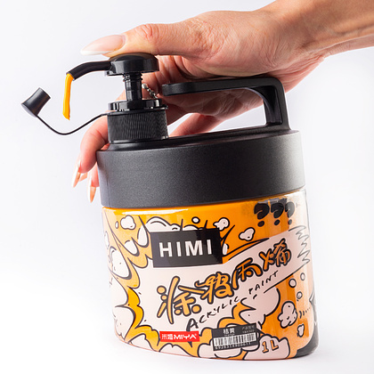 Краски акриловые "Himi Miya", 022 оранжевый, 1 л, банка с помпой - 4