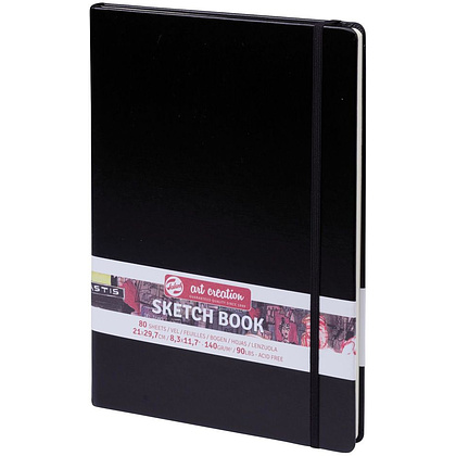 Скетчбук "ArtCreation", 21x29.7 см, 140 г/м2, 80 листов, черный