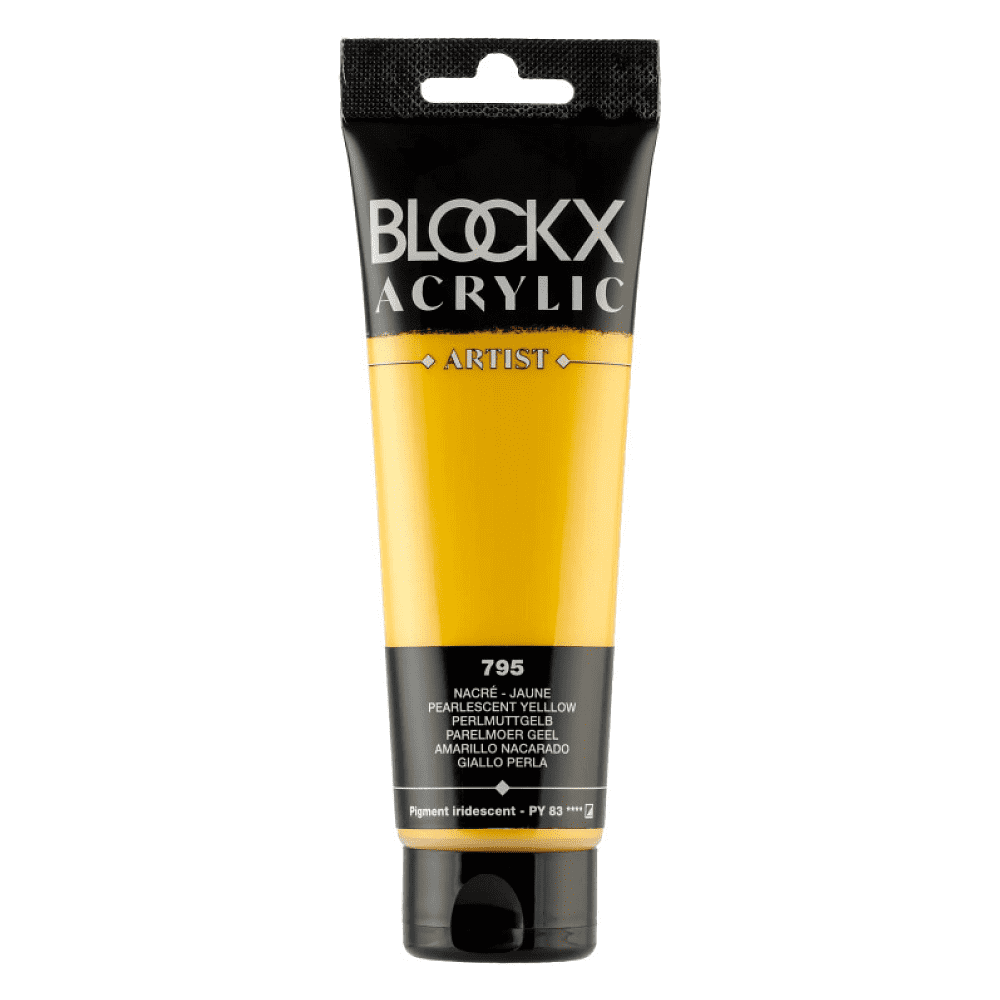 Краски акриловые "Blockx", 795 жемчужный желтый, 120 мл