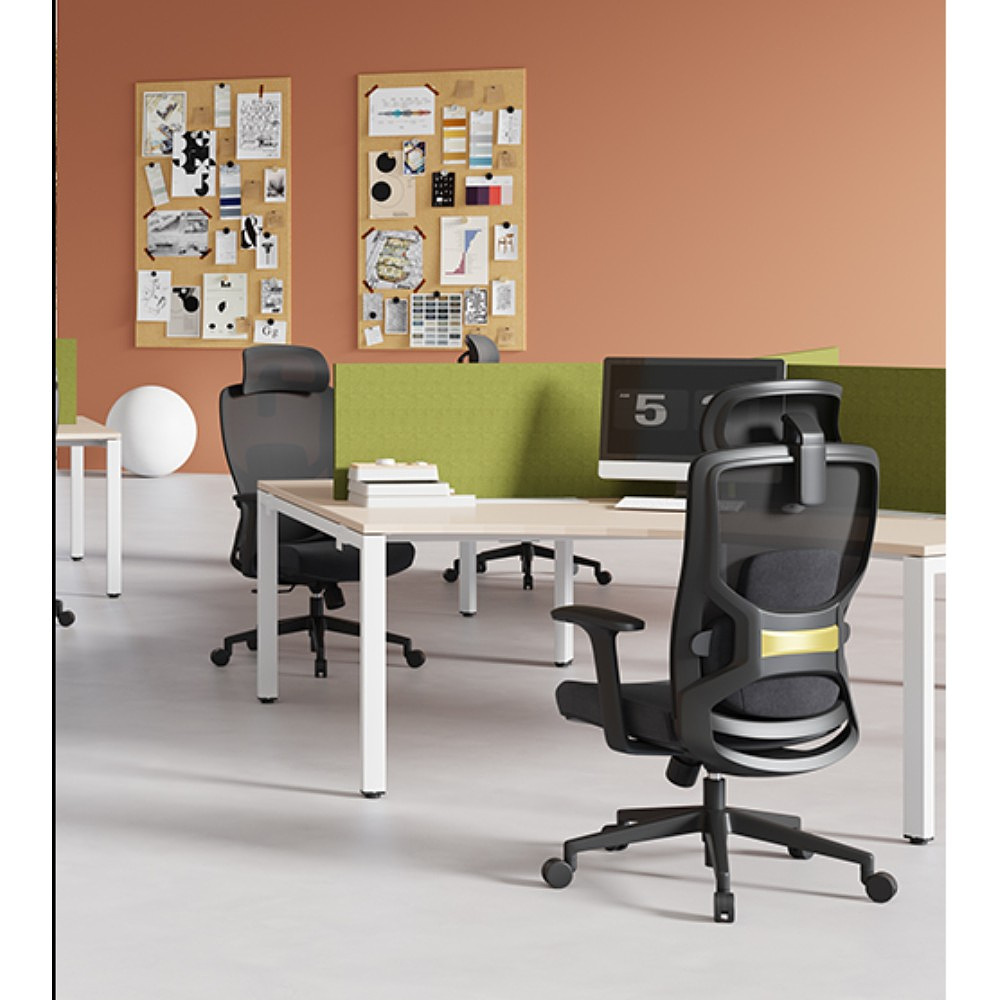 Кресло для руководителя SitZone U-063A сетка, черный - 6