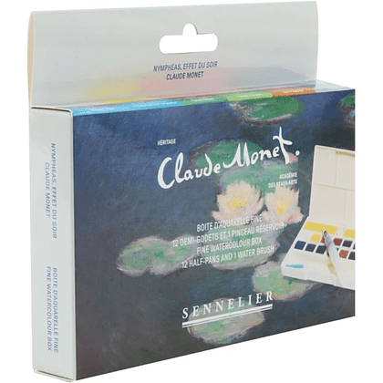 Набор красок акварельных "Sennelier. Claude Monet - Water Lilies.Evening Effect", 12 цветов, полукюветы - 2