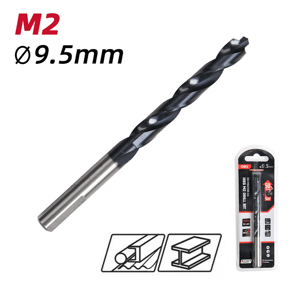 Сверло по металлу Deli RS EDH-MHZ095-E4, 9.5 мм, DIN 338, HSS-TiN - 2