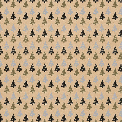 Бумага декоративная в рулоне "Kraft Christmas assortment", 60 г/м2, 2x0.7 м, ассорти - 3