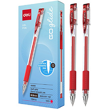 Ручка гелевая "Go Glide", 0.5 мм, прозрачный, стерж. красный