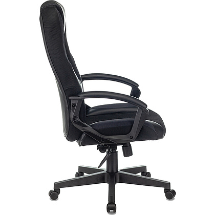 Кресло игровое "Бюрократ Zombie 9", текстиль, экокожа, пластик, черный,серый  - 3