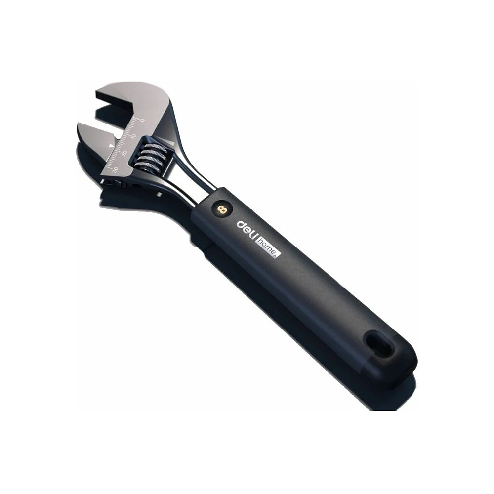 Ключ разводной Deli HS EHT1508, 210 мм, раскрытие губок 0-28 мм, Soft Touch, черный - 2