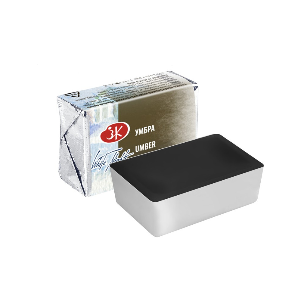 Краски акварельные "Белые ночи", 418 умбра, кювета