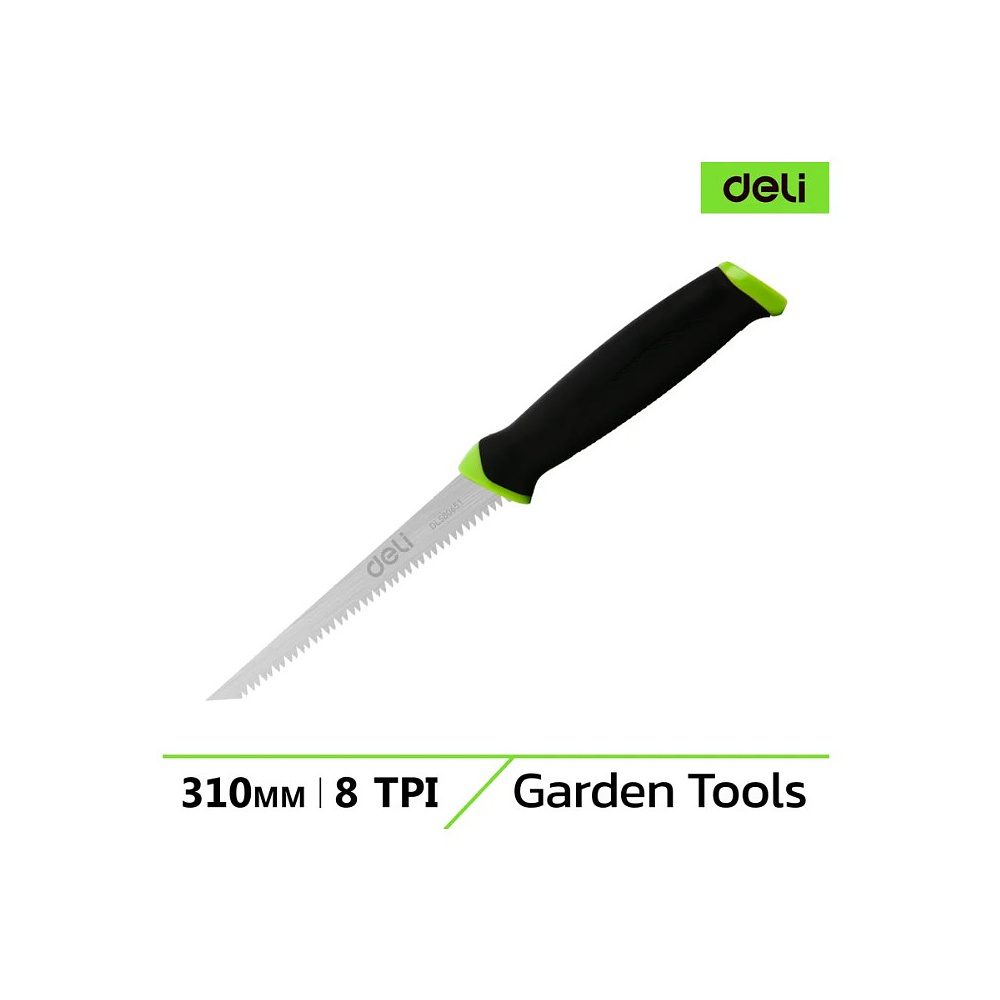 Пила-нож садовая Deli GS EDL580651, 170 мм, 8TPI, черный, зеленый - 2