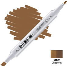 Маркер перманентный двусторонний "Sketchmarker", BR70 каштан