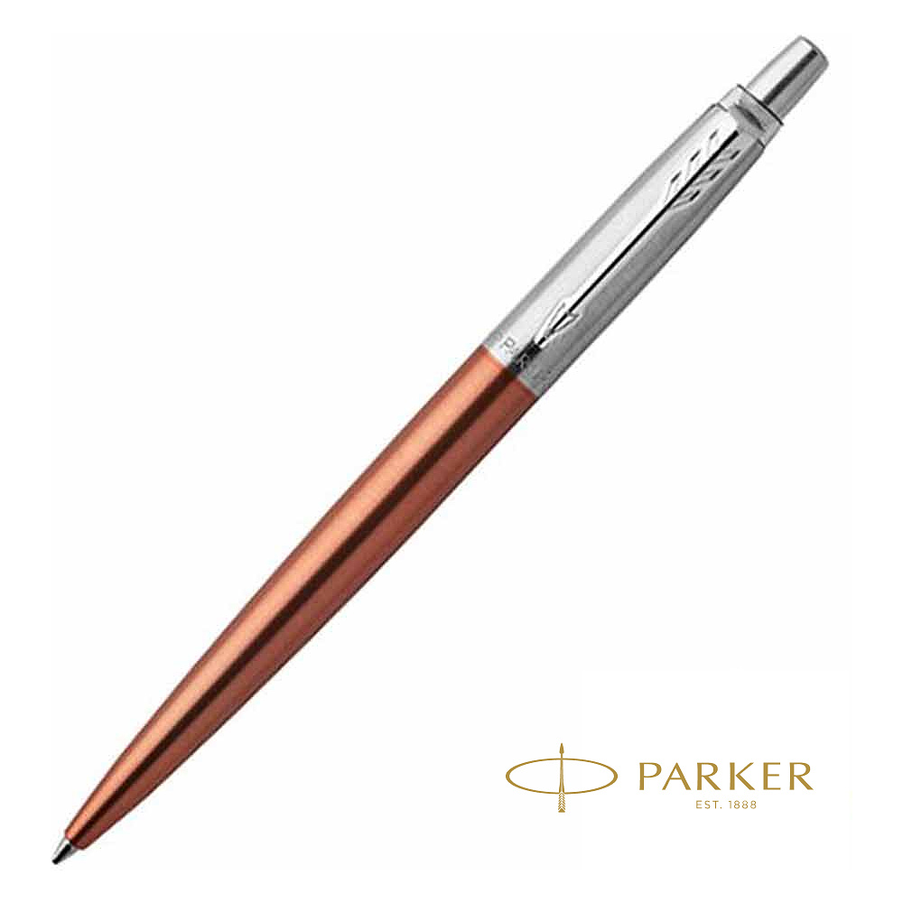 Ручка шариковая автоматическая "Parker Jotter Chelsea Orange CT", 0.7 мм, оранжевый, серебристый, стерж. синий