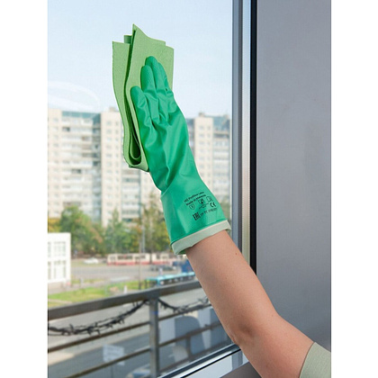 Перчатки латексные с х/б покрытием HQ Profiline р-р M зеленый - 12