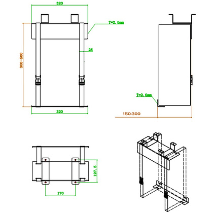 Держатель для системного блока "AK-MF10L-WT", белый - 2