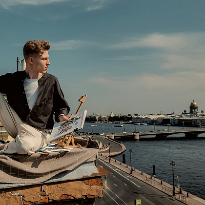 Набор акварельных красок "Ленинград. Белые ночи", 24 цвета, кюветы - 2