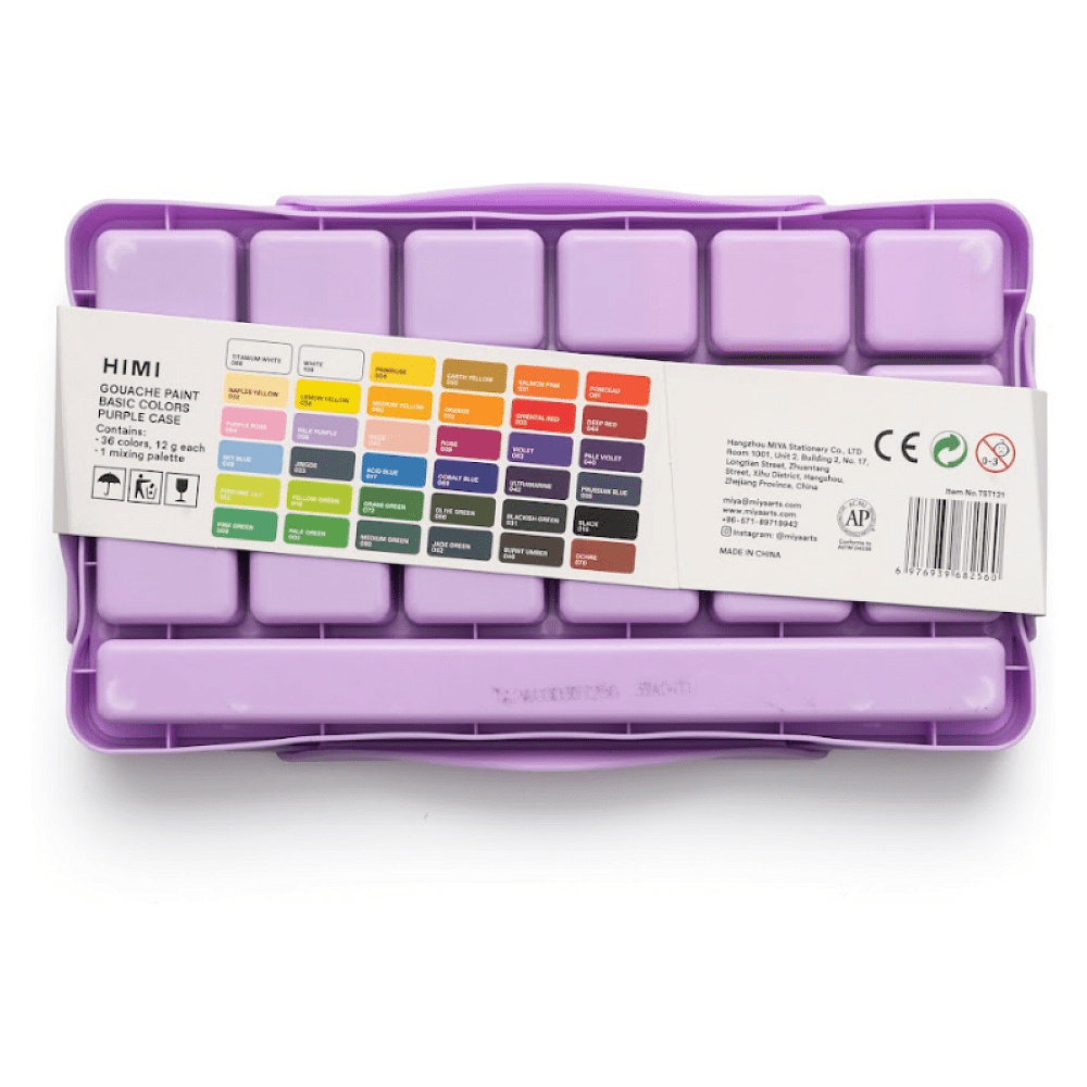 Гуашь "Himi", 36 цветов, 12 мл, футляр - 4